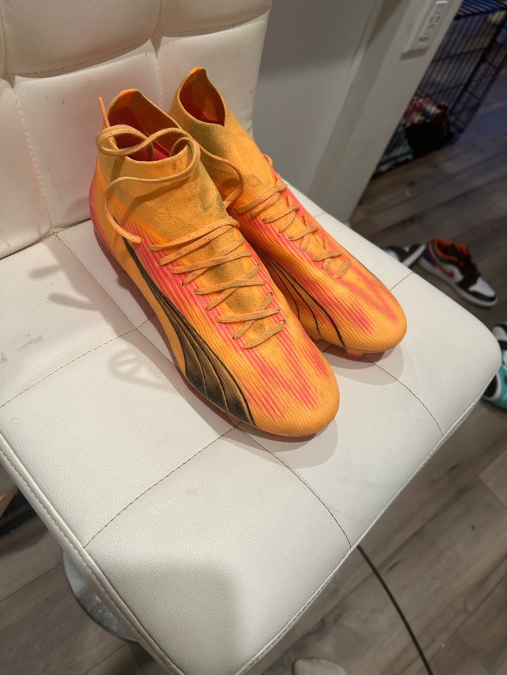 Puma Men's Orange with Pink Accent Soccer Cleats